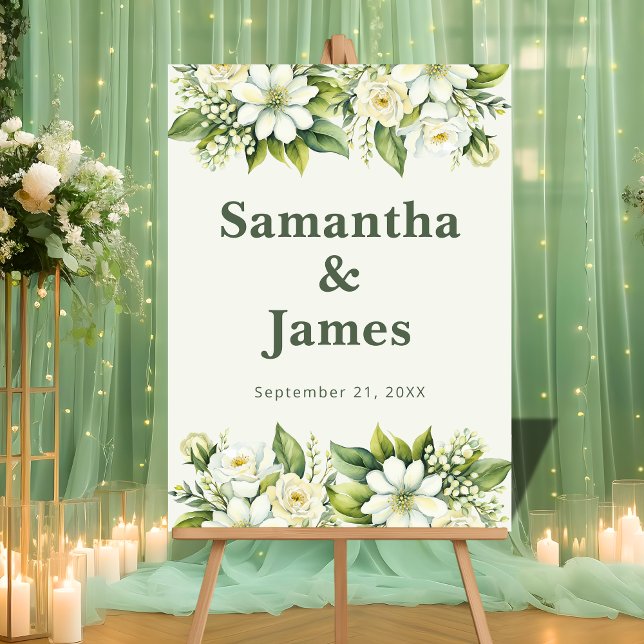 Rustikaler Garten Willkommen mit grünen Akzenten Acrylschild (Von Creator hochgeladen)