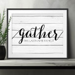 Rustikaler Gather - Holz mit eigener Familie versc Fotodruck<br><div class="desc">Ein angesagtes Bauernhaus-Fixierdesign mit moderner Touch. Fügen Sie einen Nachnamen hinzu,  um ein großartiges Memento für jedes Paar zu machen.</div>