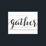 Rustikaler Gather - Holz mit eigener Familie versc Leinwanddruck<br><div class="desc">Ein angesagtes Bauernhaus-Fixierdesign mit moderner Touch. Fügen Sie einen Nachnamen hinzu,  um ein großartiges Memento für jedes Paar zu machen.</div>