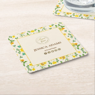 Rustikaler Gelbblütenblüte Untersetzer