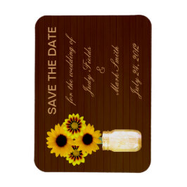 Rustikaler Gelber Mason Jar speichert das Date Mag Magnet