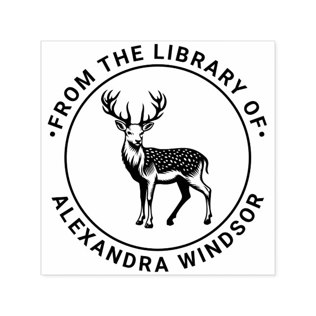 Rustikaler Gepunkteter Name der Bibliothek Permastempel (Design)