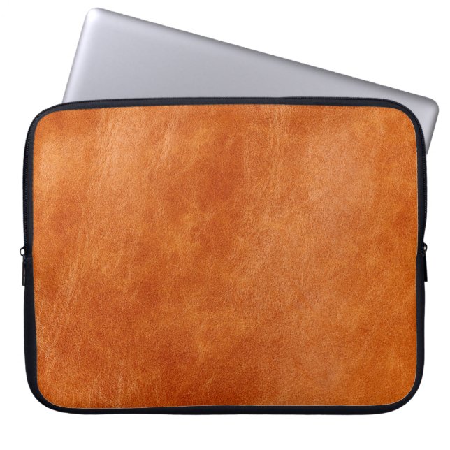 Rustikaler Ginger Glattleder Laptopschutzhülle (Vorderseite)