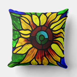 Rustikaler Glasschaum Country Sonnenblume Kissen