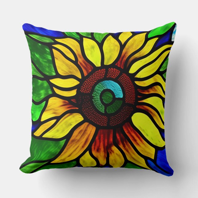 Rustikaler Glasschaum Country Sonnenblume Kissen (Vorderseite)