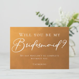 Rustikaler Goldener Herbst wird meine Brautjungfra Einladung