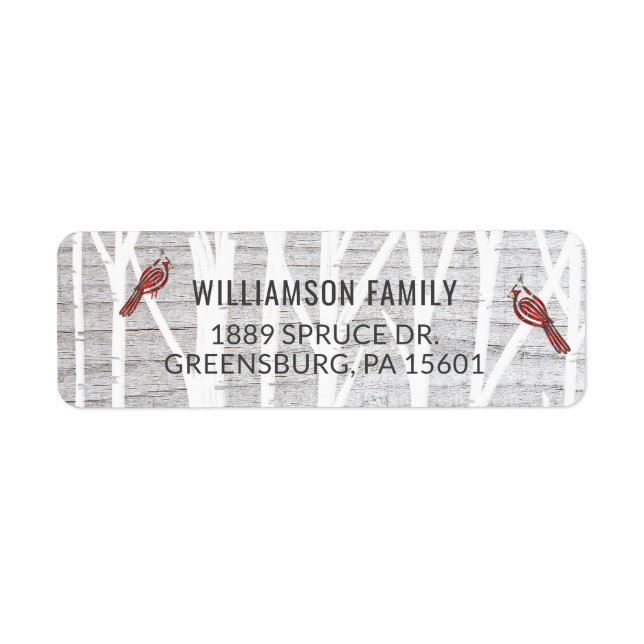 Rustikaler Grauholz Winterbaum und Roter Kardinal (Vorne)