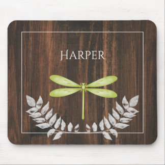 Rustikaler Green Dragonfly Personalisiert Mouse Pa Mousepad