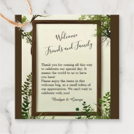 Rustikaler Grünbaum Hochzeit Geschenkanhänger