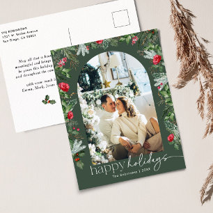 Rustikaler Grüner Botanischer Foliage Arch 1 Foto  Postkarte