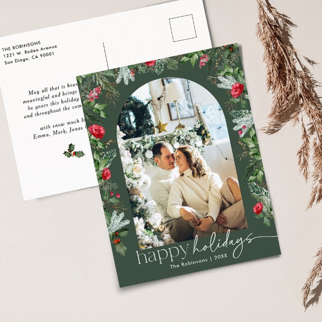 Rustikaler Grüner Botanischer Foliage Arch 1 Foto  Postkarte (Von Creator hochgeladen)