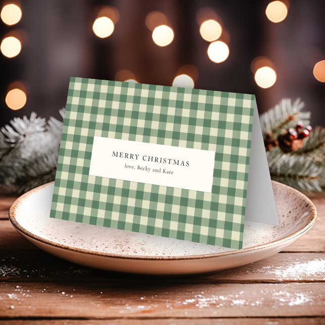 Rustikaler grüner Gingham moderner Weihnachten (Von Creator hochgeladen)