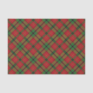 Rustikaler grüner roter WeihnachtsfeiertagTartan Seidenpapier