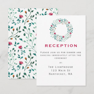Rustikaler Grünkranz Hochzeitsempfang Einladung