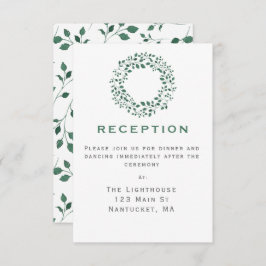 Rustikaler Grünkranz | Hochzeitsempfang Einladung