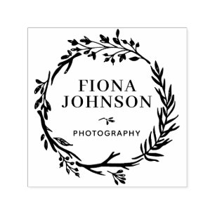 Rustikaler Grünkränze Personalisierter Beruf Permastempel