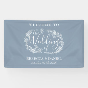 Rustikaler handgezeichneter Blumen-Girlande-Schrif Banner