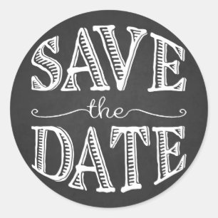 Rustikaler Handschrift Save the Date Aufkleber