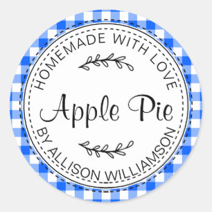 Rustikaler, hausgemachter Apple Pie Bright Blue Ka Runder Aufkleber