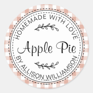Rustikaler, hausgemachter Apple Pie Dusty Pink Kar Runder Aufkleber