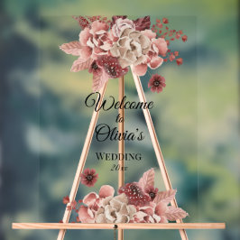 Rustikaler Herbst blüht Wasserfarbe Acrylschild