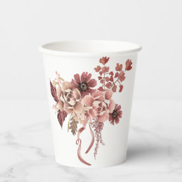 Rustikaler Herbst blüht Wasserfarbe Pappbecher