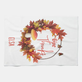 Rustikaler Herbst Danke Geschirrtuch