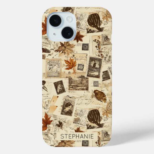 Rustikaler Herbst-Ephemerenkollage | Warm Earthy Case-Mate iPhone Hülle (Rückseite)