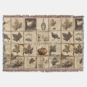 Rustikaler Herbst-Ephemerenkollage Warm Earthy ( Decke