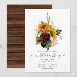 Rustikaler Herbst - Herbst Blumenhochzeit Einladung