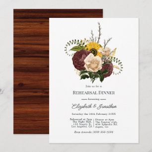 Rustikaler Herbst - Herbstliche Blumenprobeessen Einladung