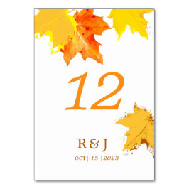 Rustikaler Herbst in Liebe Hochzeitsstimmung Tisch Tischnummer