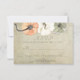Rustikaler Herbst Weißer Herbst, Orange Pumpkins H RSVP Karte