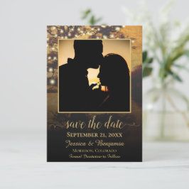Rustikaler Herbstbaum mit Foto Hochzeit Save The Date