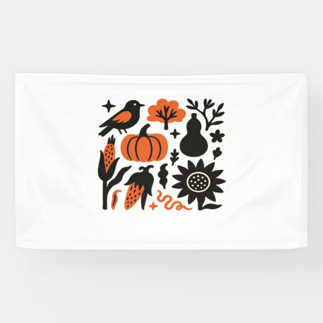 Rustikaler Herbsternte Folk Klassischer T - Shirt Banner (Horizontal)