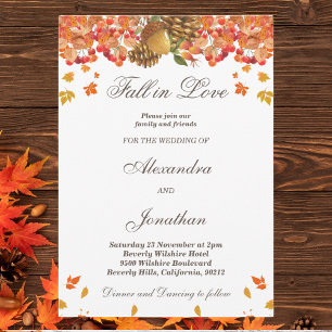 Rustikaler Herbstfall bei Liebe Hochzeit Einladung