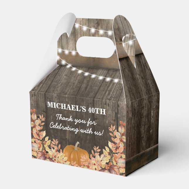 Rustikaler Herbstfall Pumpkin Danke für die Box Geschenkschachtel (Vorderseite)