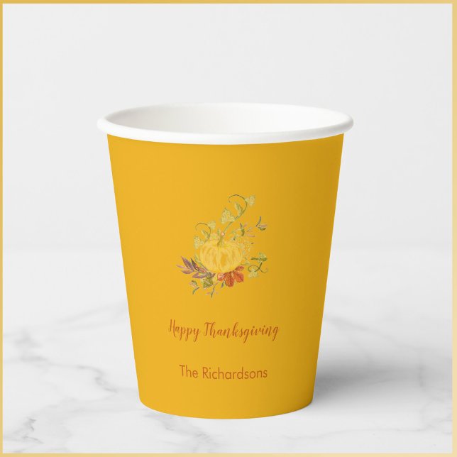 Rustikaler Herbstfall Pumpkin Erntedank Pappbecher (https://www.zazzle.com/collections/thanksgiving_dinner_party_suite-119989770891588418?rf=23809114553)