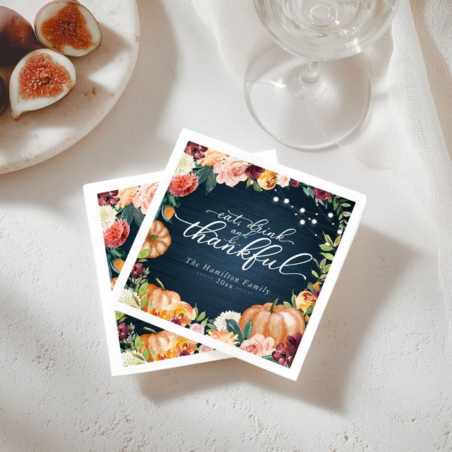 Rustikaler Herbstflor in Chic-Optik zum Thanksgivi Serviette (Von Creator hochgeladen)