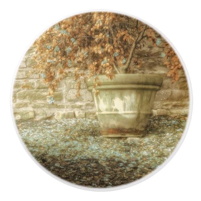 Rustikaler Herbstgarten Keramikknauf (Vorderseite)