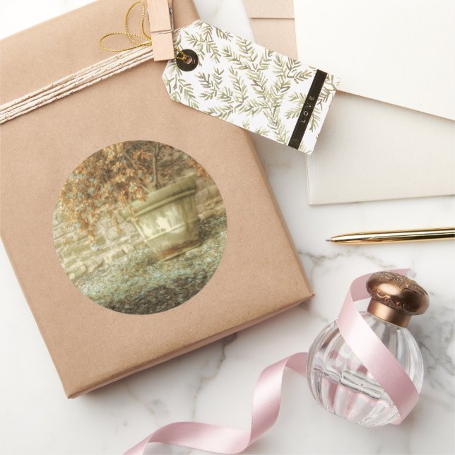 Rustikaler Herbstgarten Runder Aufkleber (Schenken)