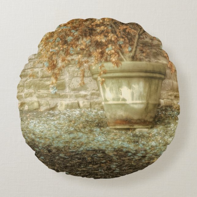 Rustikaler Herbstgarten Rundes Kissen (Vorderseite)