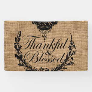 rustikaler Herbstherbst Erntedank dankbar gesegnet Banner