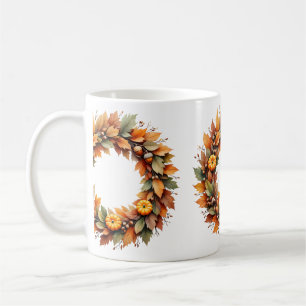 Rustikaler Herbstkranz Kaffeetasse