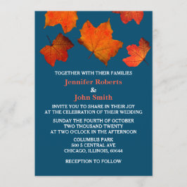 Rustikaler Herbstlaub gebrannte orange Einladung