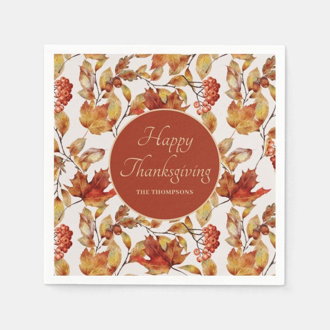 Rustikaler Herbstleaves Erntedank Napkins Serviette (Vorderseite)