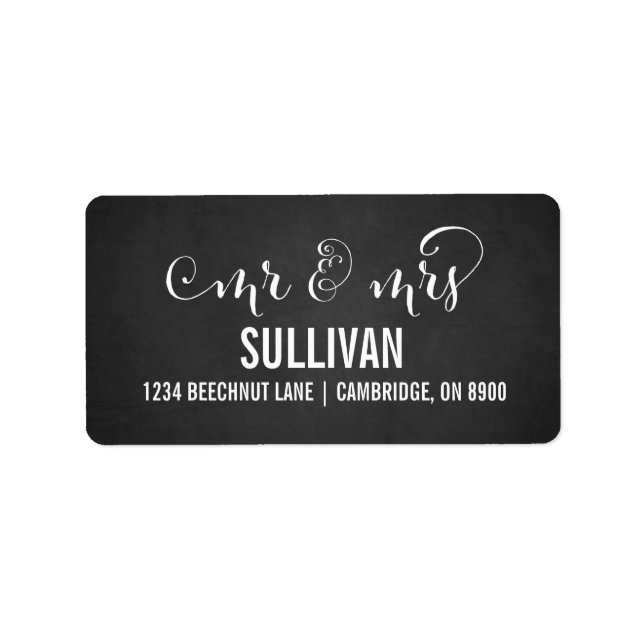 Rustikaler Herr & Mrs. Script Wedding Address Labe Adressaufkleber (Vorne)