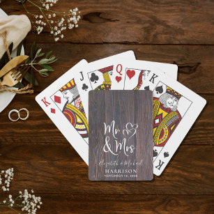 Rustikaler Herr und Frau Wedding Spielkarten