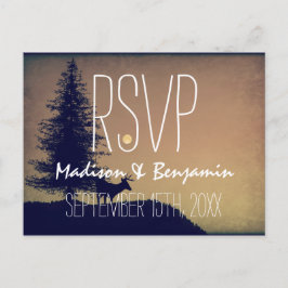 Rustikaler Hirschbaum Hochzeit RSVP POSTCARDS Einladungspostkarte