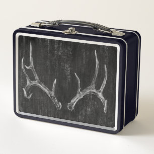 Rustikaler Hirschtierkopf im Kopfbrett Metall Lunch Box